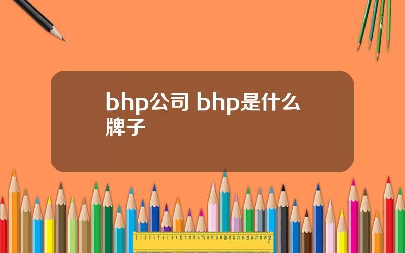 bhp公司 bhp是什么牌子